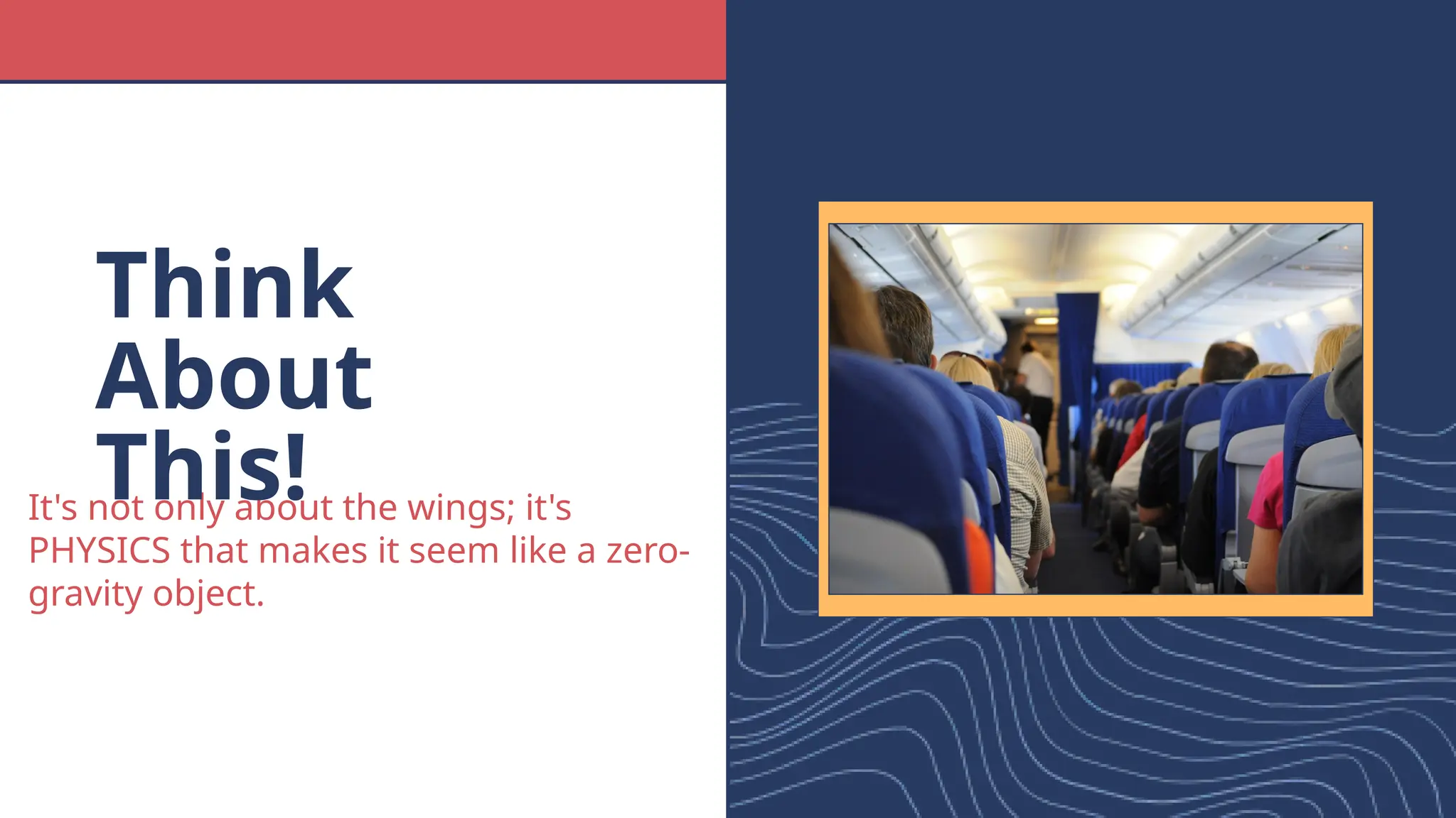It's not only about the wings; it's
PHYSICS that makes it seem like a zero-
gravity object.
ANSWER KEY
Think
About
This!
 