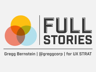 Gregg Bernstein | @greggcorp | for UX STRAT
 