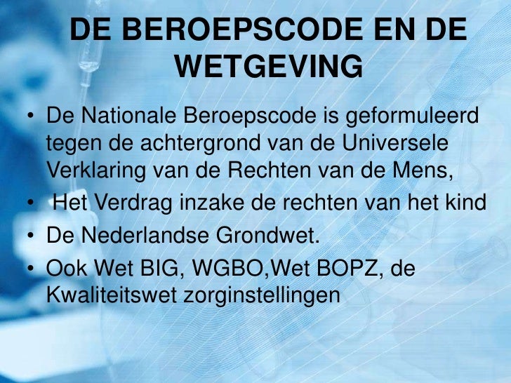 Beroepscode verpleegkundigen