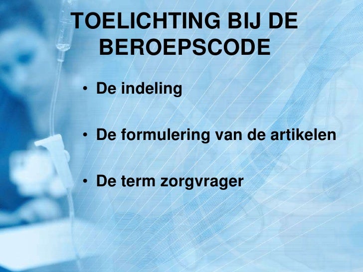 Beroepscode verpleegkundigen