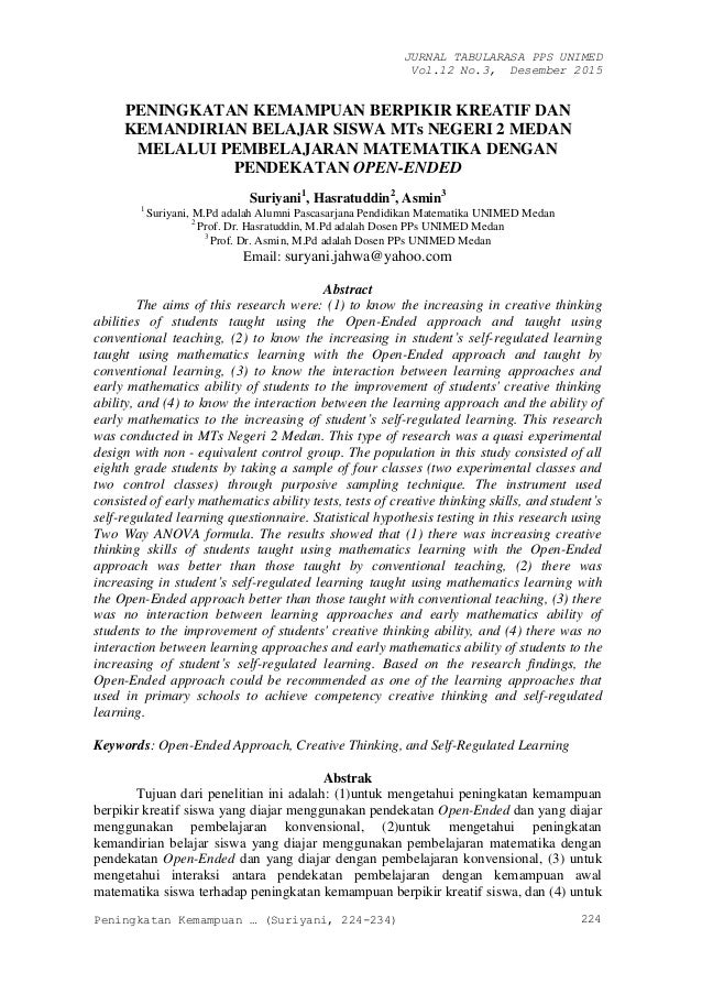 Berpikir Kreatif Open Ended