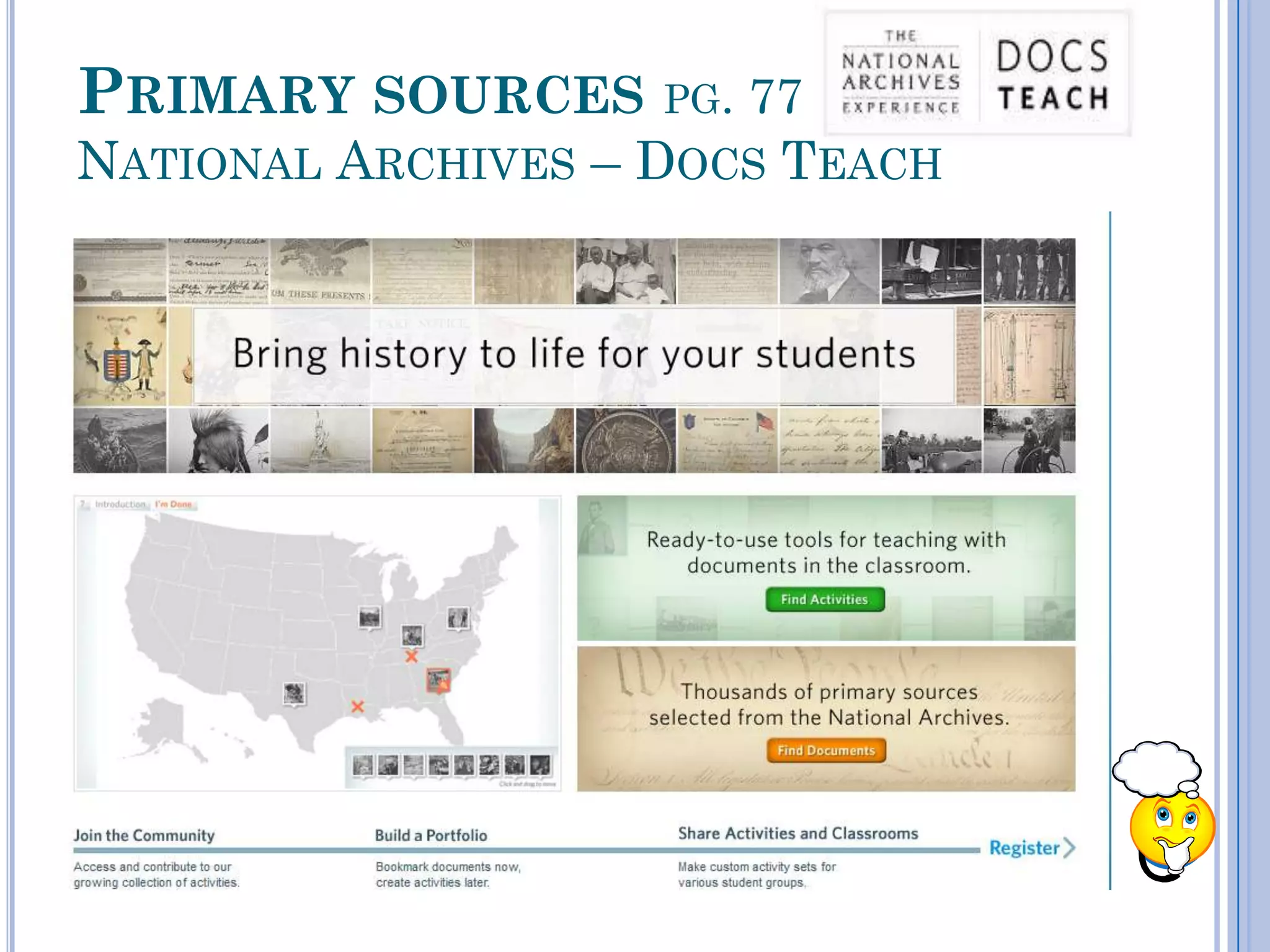 PRIMARY SOURCES PG. 77
NATIONAL ARCHIVES – DOCS TEACH
 