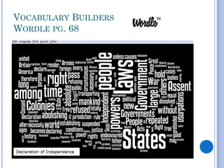 VOCABULARY BUILDERS
WORDLE PG. 68
 
