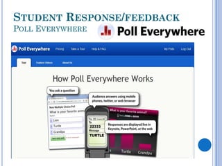 STUDENT RESPONSE/FEEDBACK
POLL EVERYWHERE
 