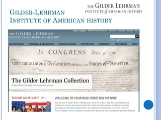 GILDER-LEHRMAN
INSTITUTE OF AMERICAN HISTORY
 