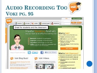 AUDIO RECORDING TOOLS
VOKI PG. 95
 