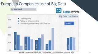 European Companies use of Big Data
© IDC 11
By Size Band
DRAFT
Source: Databench Survey, IDC, final results, 700 interviews, October 2018
 