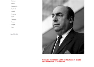 Musique
Nature
Périple 2009
Public life
Science
Shopping
Sport
Télévision
Trésors
Voyage
Web
Stats RDM-ROW
NI OLVIDO NI PERDÓN LISTA DE MILITARES Y CIVILES
DEL APARATO DE LA DICTADURA.
 