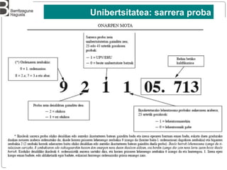 Unibertsitatea: sarrera proba
 
