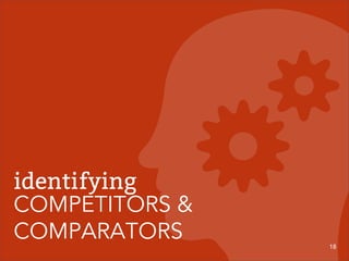 18
identifying
COMPETITORS &
COMPARATORS
 