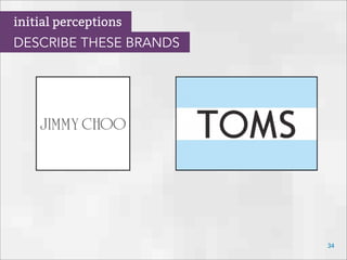34
initial perceptions
DESCRIBE THESE BRANDS
 