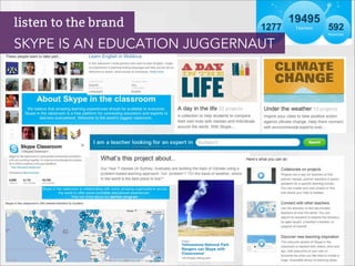 listen to the brand
SKYPE IS AN EDUCATION JUGGERNAUT
 