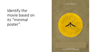 Identify the
movie based on
its “minimal
poster”
 