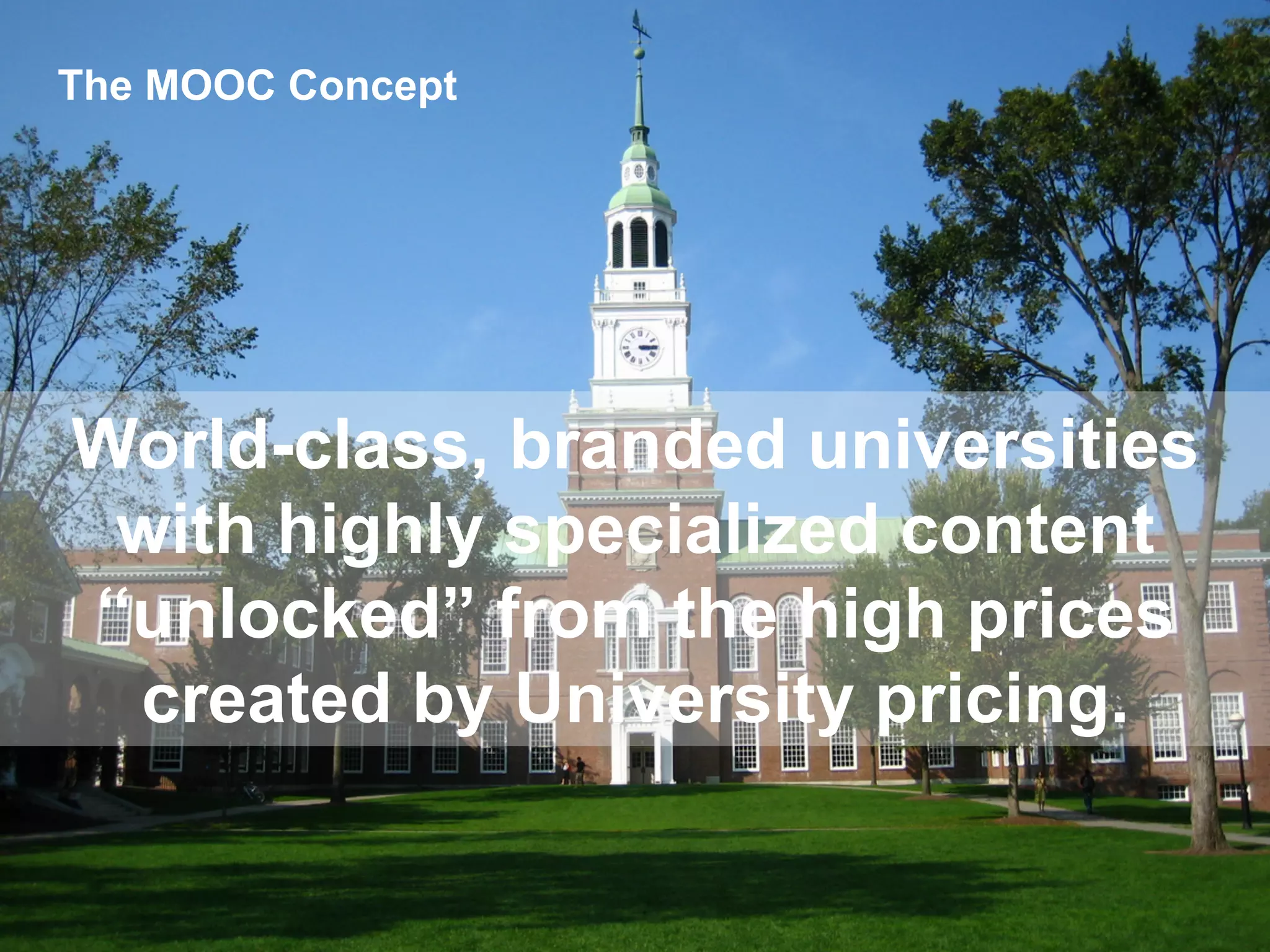Copyright © 2014 Deloitte Development LLC. All rights reserved.9 Will MOOCs Disrupt Corporate Training?
The MOOC Concept
World-class, branded universities
with highly specialized content
“unlocked” from the high prices
created by University pricing.
 