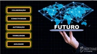 FUTURO
COLABORAÇÃO
CONECTIVIDADE
AGILIDADE
VISIBILIDADE
AUTOMAÇÃO
 