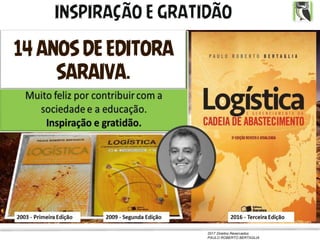 2017 Direitos Reservados
PAULO ROBERTO BERTAGLIA
14 ANOS DE EDITORA
SARAIVA.
INSPIRAÇÃO E GRATIDÃO
 