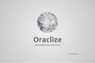 Oraclize - bringing data to blockchain apps