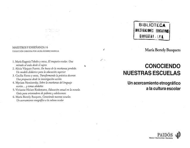 Bertely conociendo nuestras_escuelas | PPT