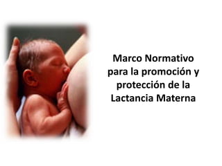 Marco Normativo
para la promoción y
protección de la
Lactancia Materna
 