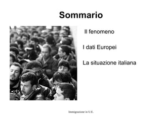 Sommario Il fenomeno 