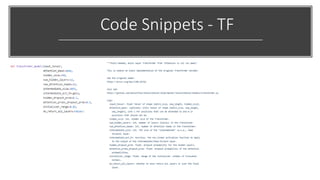 Code Snippets - TF
 