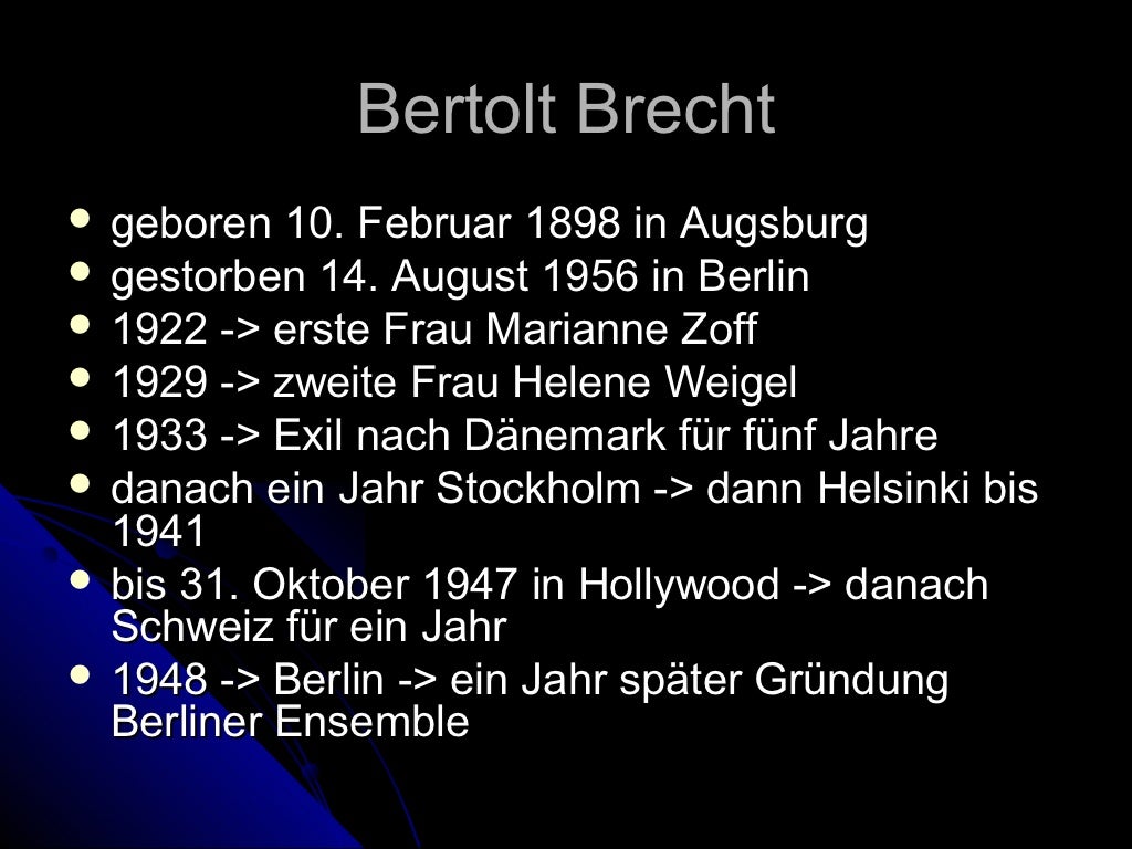 Bertolt Brecht Gedanken über Die Dauer Des Exils Bertolt brecht