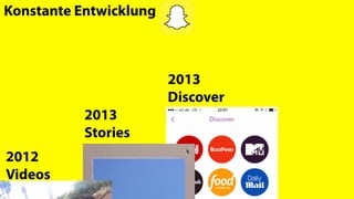 Konstante Entwicklung
2012
Videos
2013
Discover
2013
Stories
 