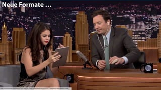 Dubsmash
… neue Formate.Neue Formate …
https://www.youtube.com/watch?v=WPr109ETJ6o & http://venturebeat.com/2016/05/17/dubsmash-video-platform-inapp/
 