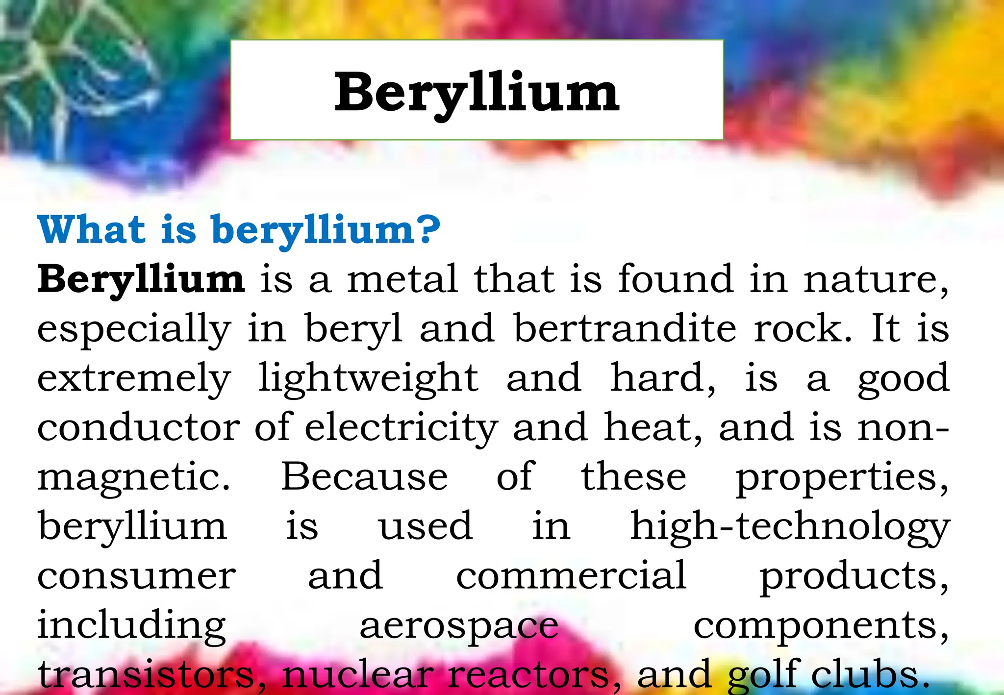 BERYLLIUM _ Common mineral Compound.pptx