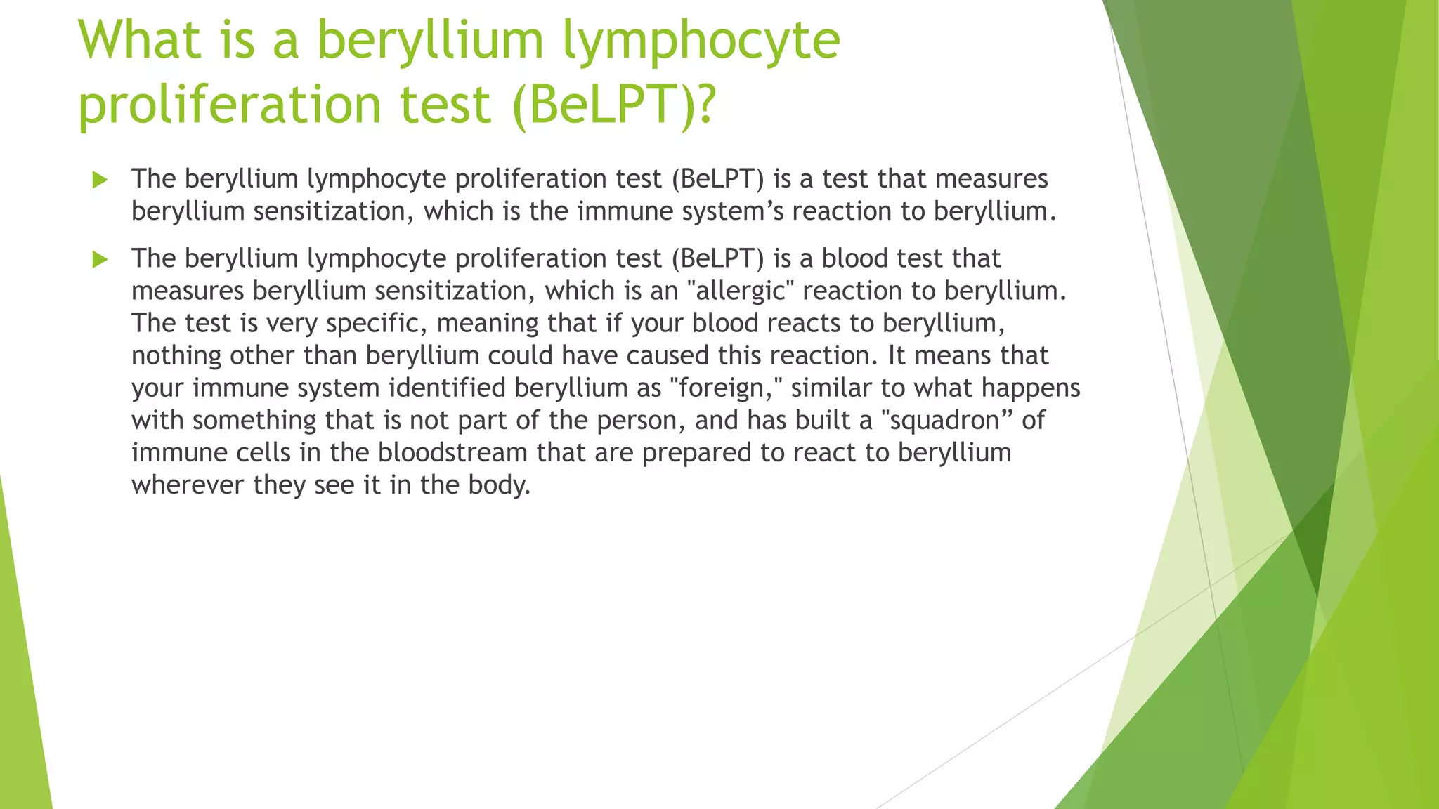 Beryllium toxicity | PPTX
