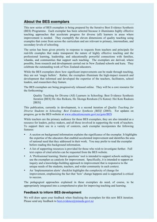 Exemplar Tool Example Bes exemplar 3 | PDF