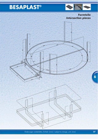 BESAPLAST®
                                                                      Formteile
                                                            Intersection pieces




                                                                                  6




    Änderungen vorbehalten, Einheit: [mm] / subject to change, unit: [mm]         57
 