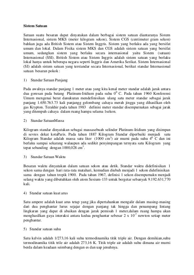 BESARAN SATUAN BESARAN SATUAN