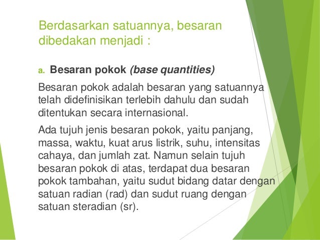 Besaran, satuan, dan pengukuran