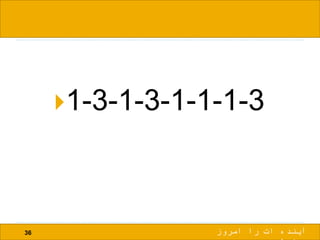 36
1-3-1-3-1-1-1-3
‫امروز‬ ‫را‬ ‫ات‬ ‫آینده‬
 