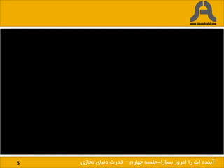 5 ‫بساز‬ ‫امروز‬ ‫را‬ ‫ات‬ ‫آینده‬!-‫چهارم‬ ‫جلسه‬–‫مجازی‬ ‫دنیای‬ ‫قدرت‬
 