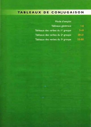 TABLEAUX DE CONJUGAISON
•
.., -.
. ., ..
 