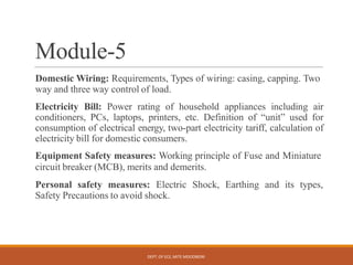 Module 1 In Electrical Engineering INTRODUCTION TO ELECTRICAL ENGINEERING Module 1 | PPTX