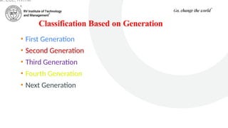 Classification Based on Generation
• First Generation
• Second Generation
• Third Generation
• Fourth Generation
• Next Generation
ar, ECE, RVITM
 