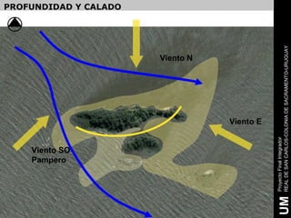 Pampero
              Viento SO
                                                          PROFUNDIDAD Y CALADO




                                               Viento N




                          Viento E




     Proyecto Final Integrador
UM   REAL DE SAN CARLOS-COLONIA DE SACRAMENTO-URUGUAY
 