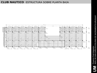 CLUB NAUTICO ESTRUCTURA SOBRE PLANTA BAJA




     Proyecto Final Integrador
UM   REAL DE SAN CARLOS-COLONIA DE SACRAMENTO-URUGUAY
 