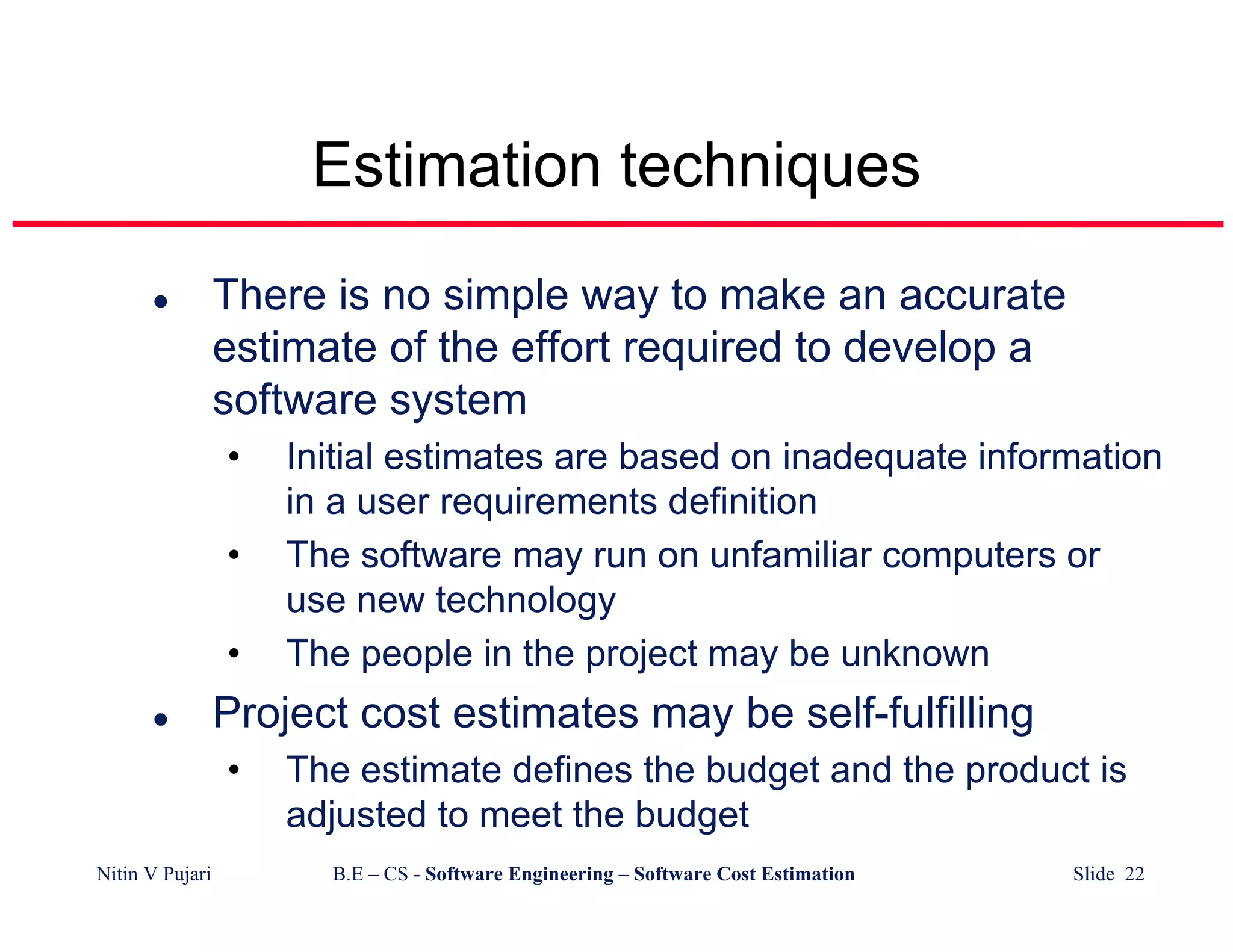 Cost Estimation