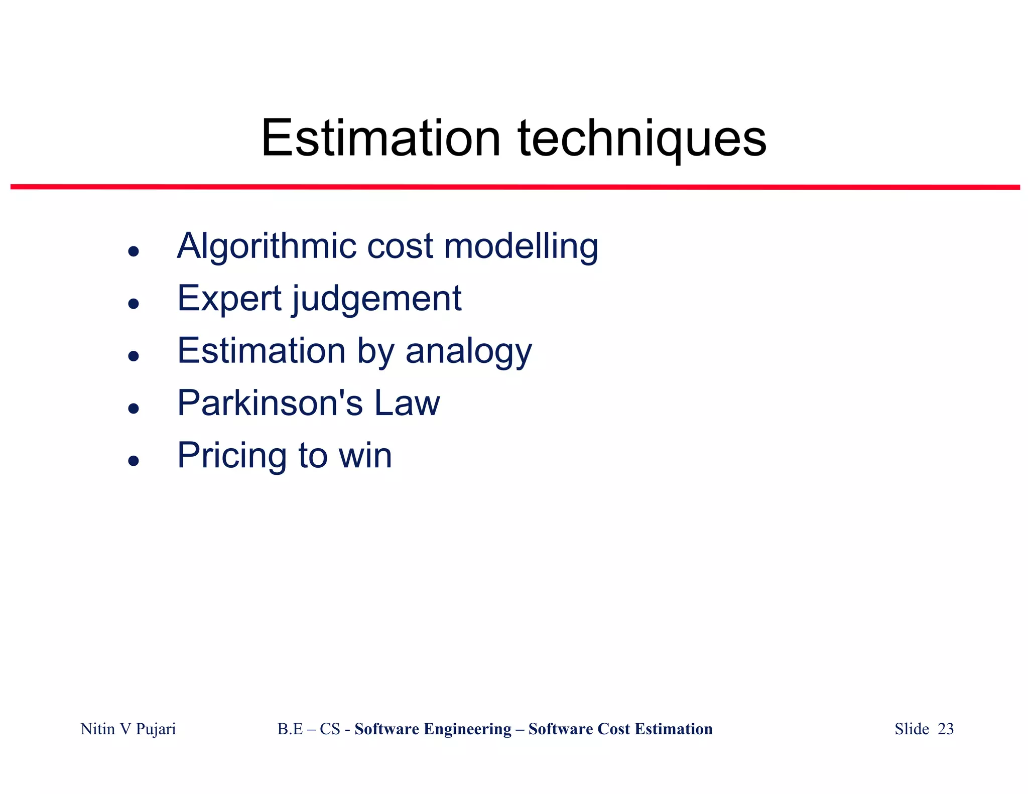 Cost Estimation