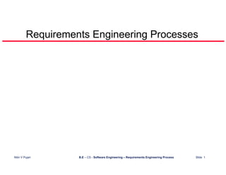 Requirements Engineering Processes




Nitin V Pujari      B.E – CS - Software Engineering – Requirements Engineering Process   Slide 1
 