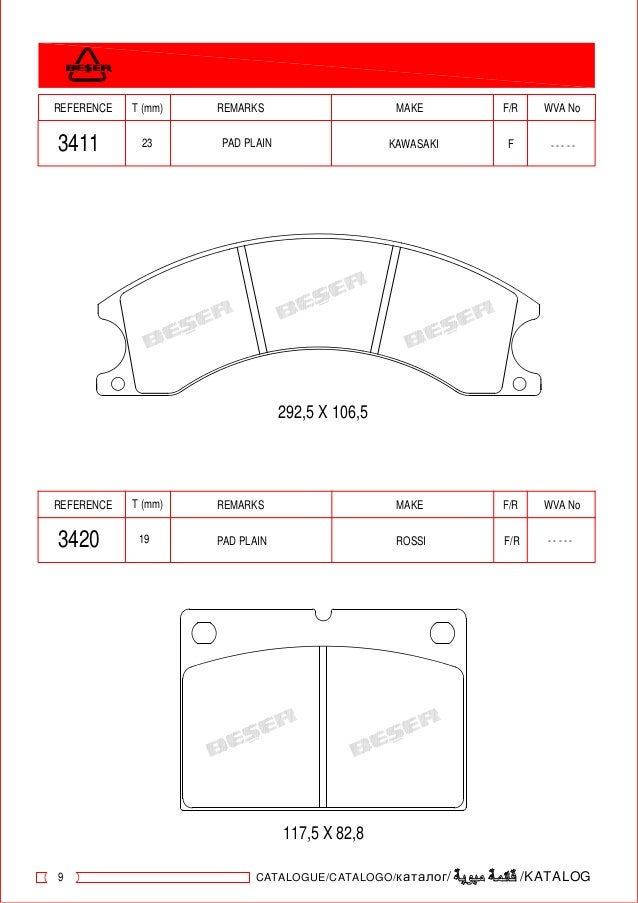 Industrial brake pads catalogue 20162017