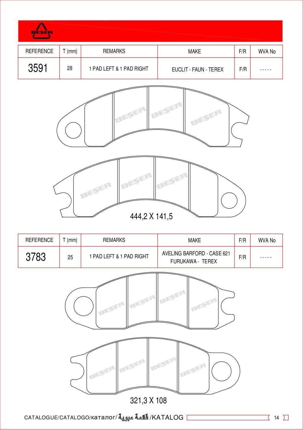 Industrial brake pads catalogue 20162017