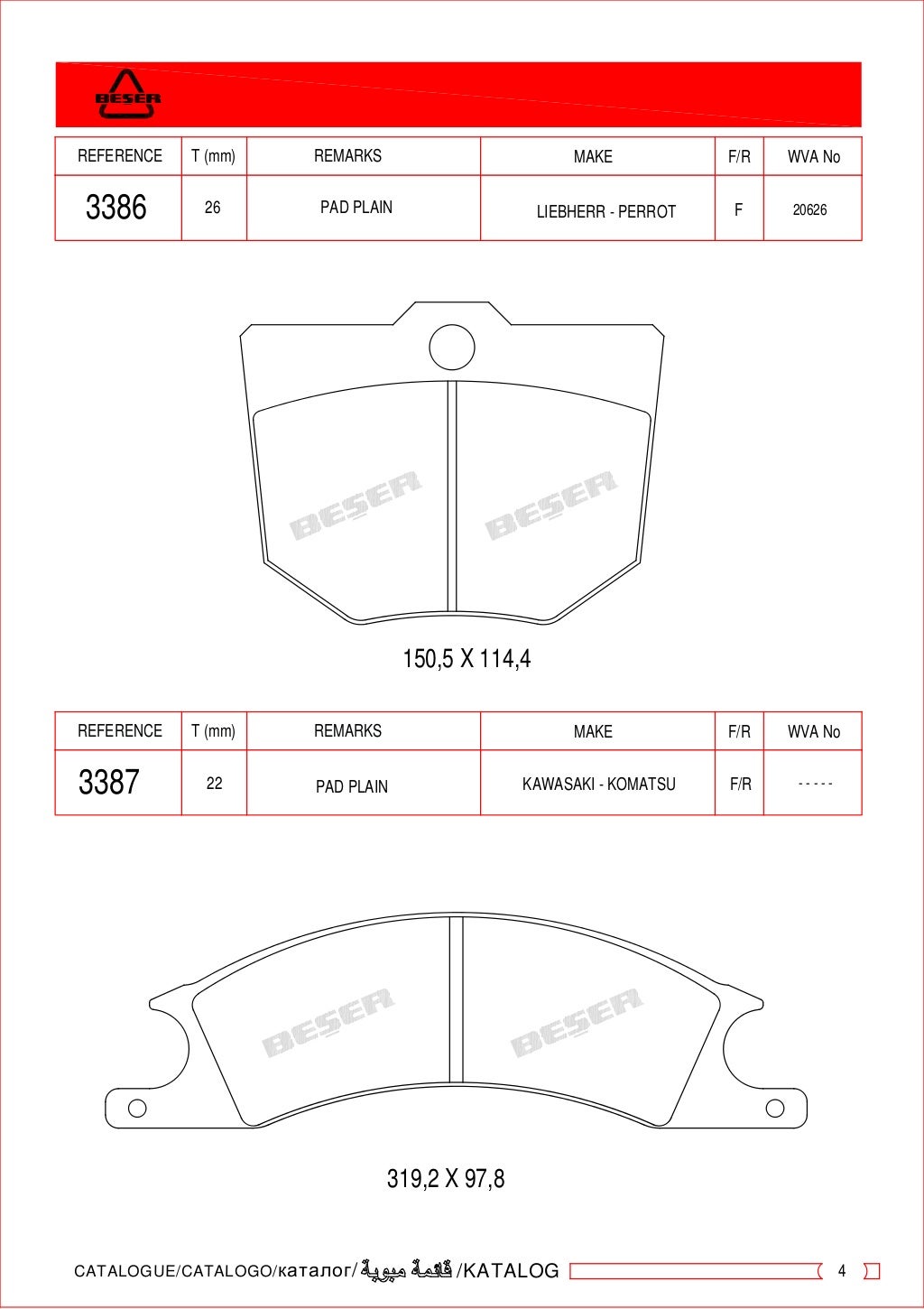 Industrial brake pads catalogue 20162017