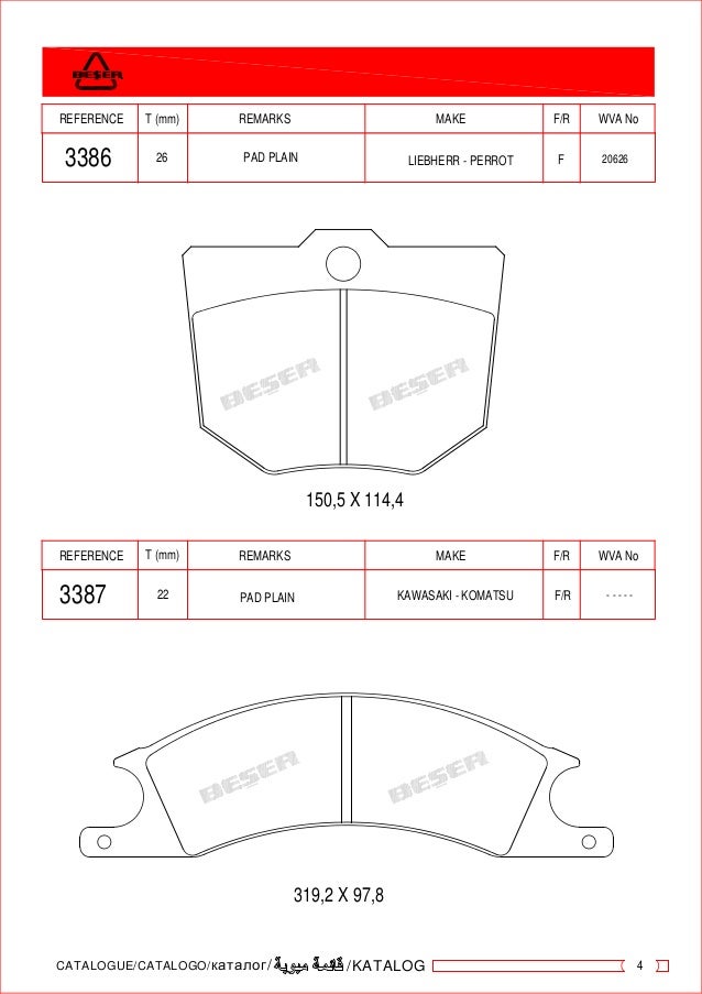 Industrial brake pads catalogue 20162017