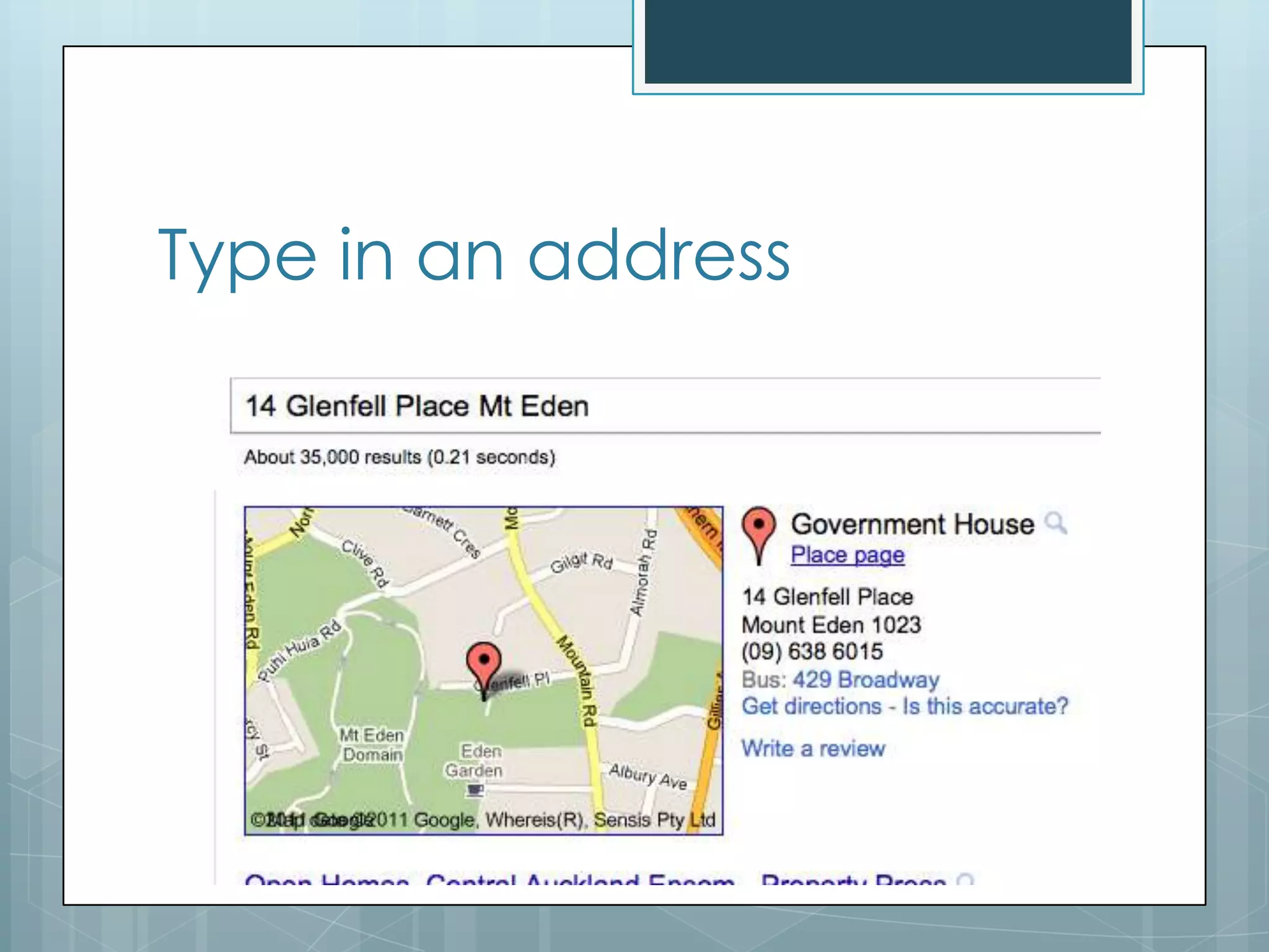 Type in an address
 