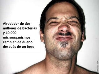 Alrededor de dos millones de bacterias y 40.000 microorganismos cambian de dueño después de un beso